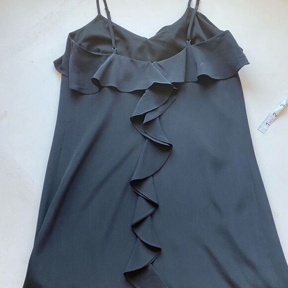 Tibi Black Dress 100% Silk Mini Length Ruffled Woman’s Sz 0 XS Event - Picture 7 of 14